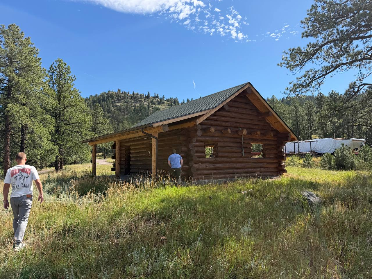 Small log cabin on the mill property